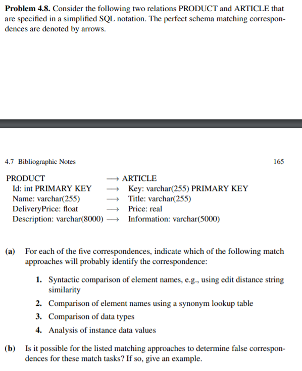  Problem 4.8. Consider the following two relations PRODUCT and ARTICLE that