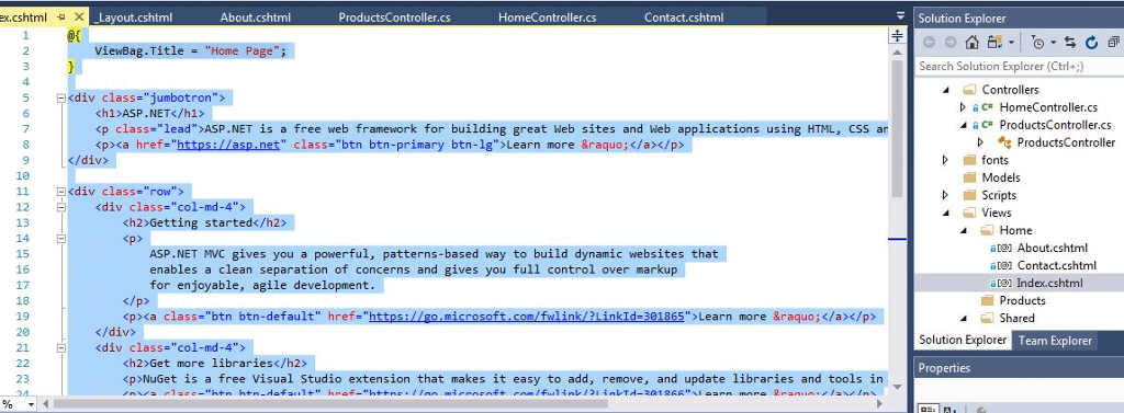 assignment is successful. this is the home controller and product controller: but
