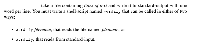 SHELL SCRIPT take a file containing lines of text and write it