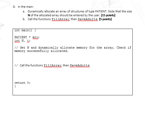 write a C program to store records for patients. A. First, you