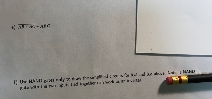  Boolean Algebra help only part E thanks e) AB + AC