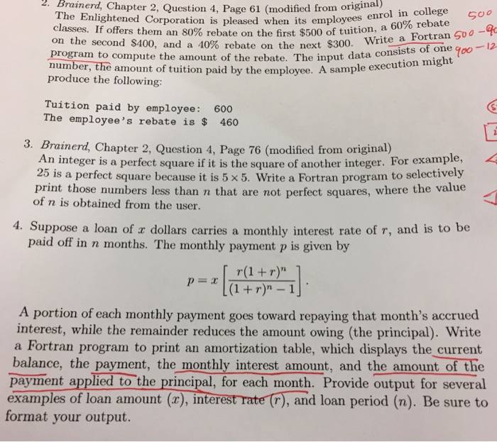  use fortran program please . Brainerd, Chapter 2, Question 4, Page