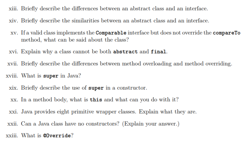 definition of a method signature. What is the method signature of the