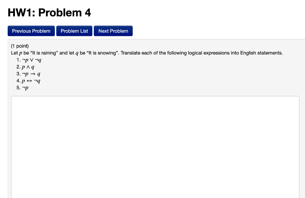 HW1: Problem 4 Previous Problem Problem List Next Problem (1 point)