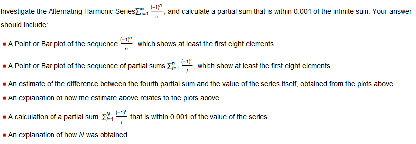  Please help with the Mathematica code for this.. Investigate the Alternating