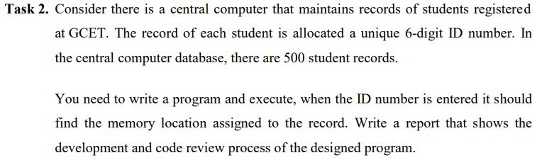  This coursework assessment is divided into three tasks, in which each