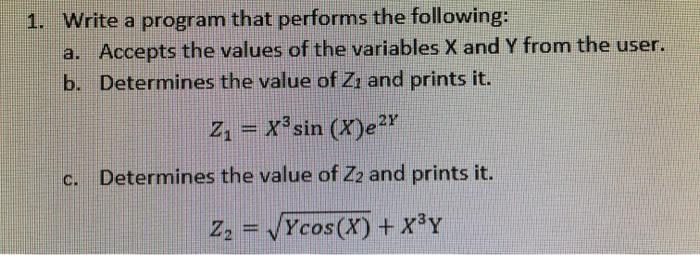  Using MATLAB, 1. Write a program that performs the following: a.