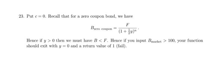 in c++ code. Thanks 1.4 Yield from bond price . This is