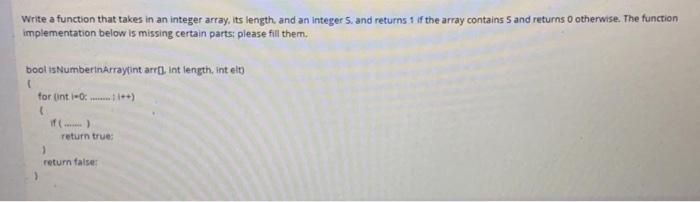  Write a function that takes in an integer array, its length