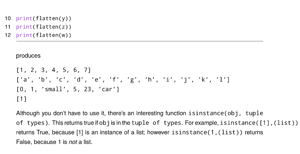 written for the flatten function Problem 1 Programming Problem 1 Write a