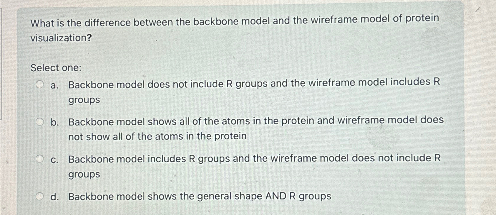  What is the difference between the backbone model and the wireframe