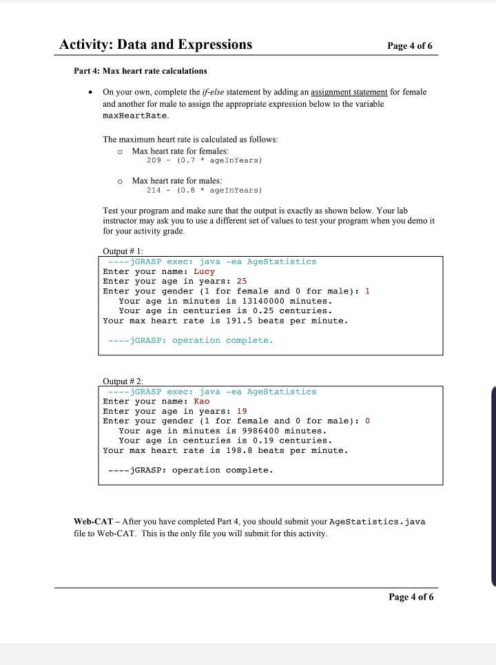 end of this activity, you should be able to do the following: