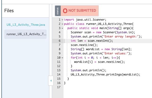 of String values. The method printings which should be void, must print