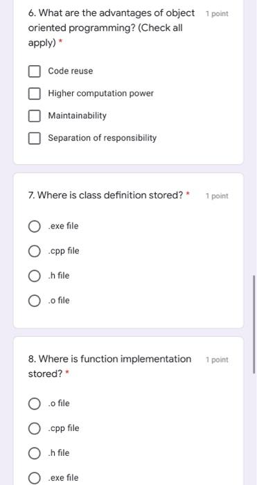 function do?* To delete an object To read values of attributes To