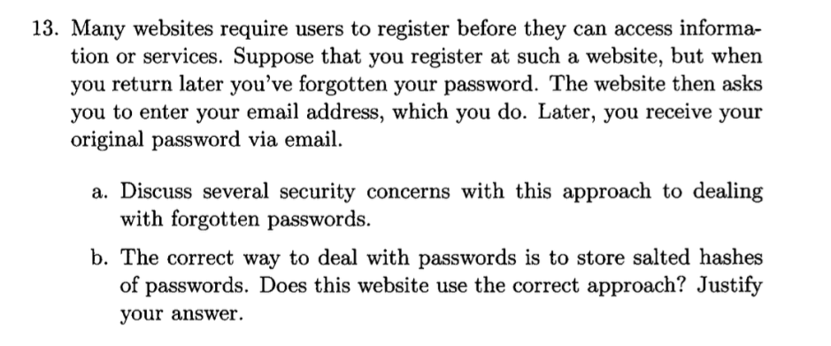 Cryptology Computer Science Many websites require users to register before they can
