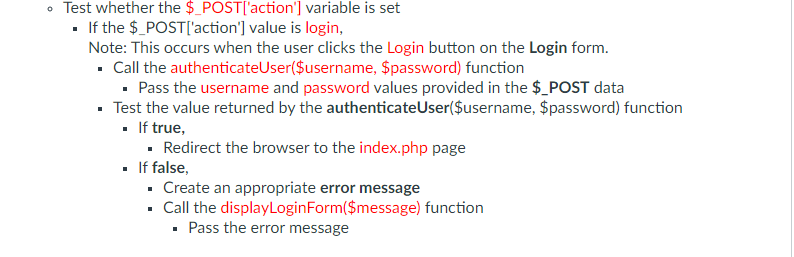 sure to follow each requirement, thank you!) Modify the User Authentication PHP
