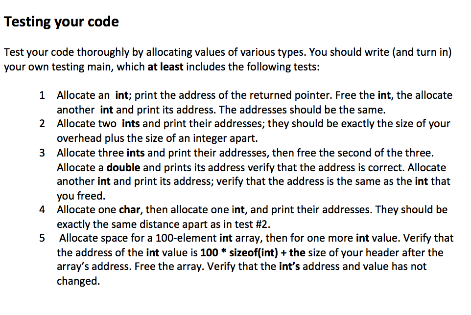 section int block size struct Block next block //pointer to next block
