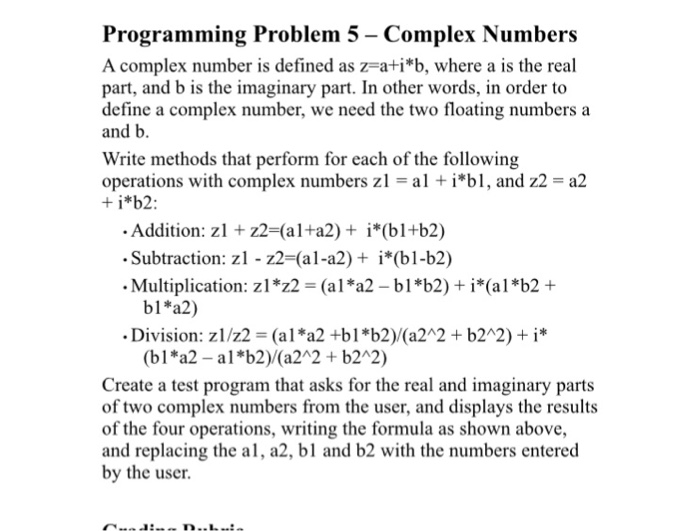  Write a java program A complex number is defined as z