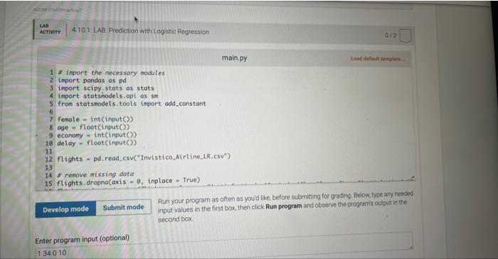Regression The file Invistico Airitise,LR. Csv contains information from an aitine using