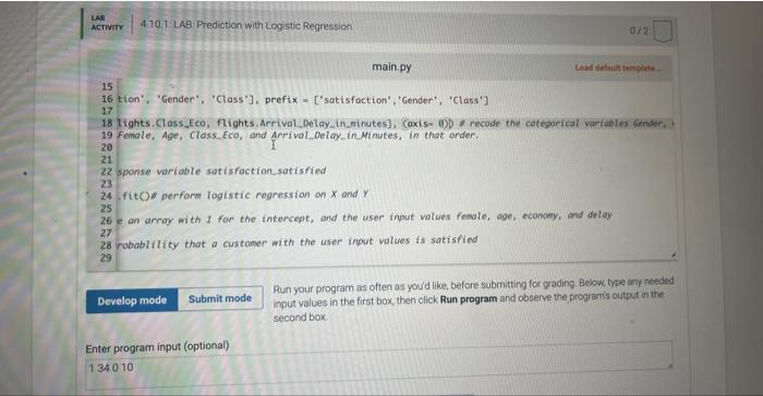 each customer. The columns of interest are Gender. Age, Class, Arrivat.Deloy in