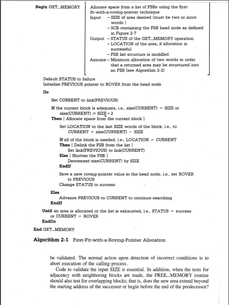 Operating System 1) implementing and testing the GET-MEMORY algorithm This algorithm uses