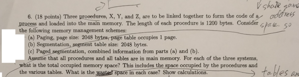 Please help me to solve this problem 6. (18 points) Three prooedures,
