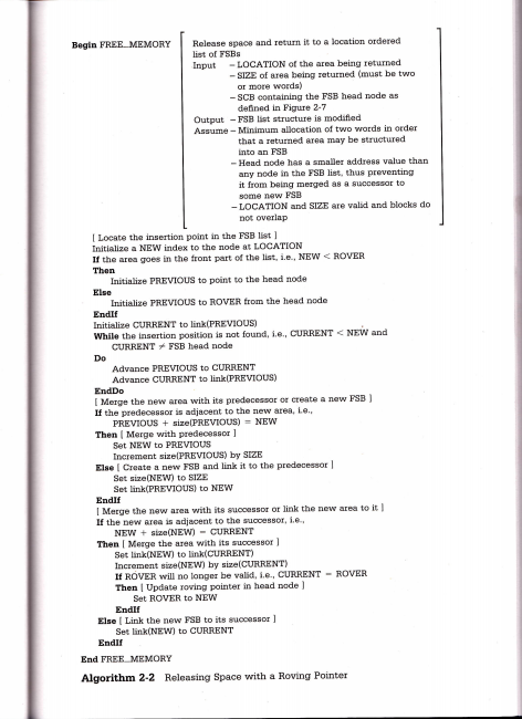 the Next-Fit(First-Fit-With-A-Roving-Pointer) technique. 2) implementing and testing the FREE-MOMORY algorithm (Both algorithms