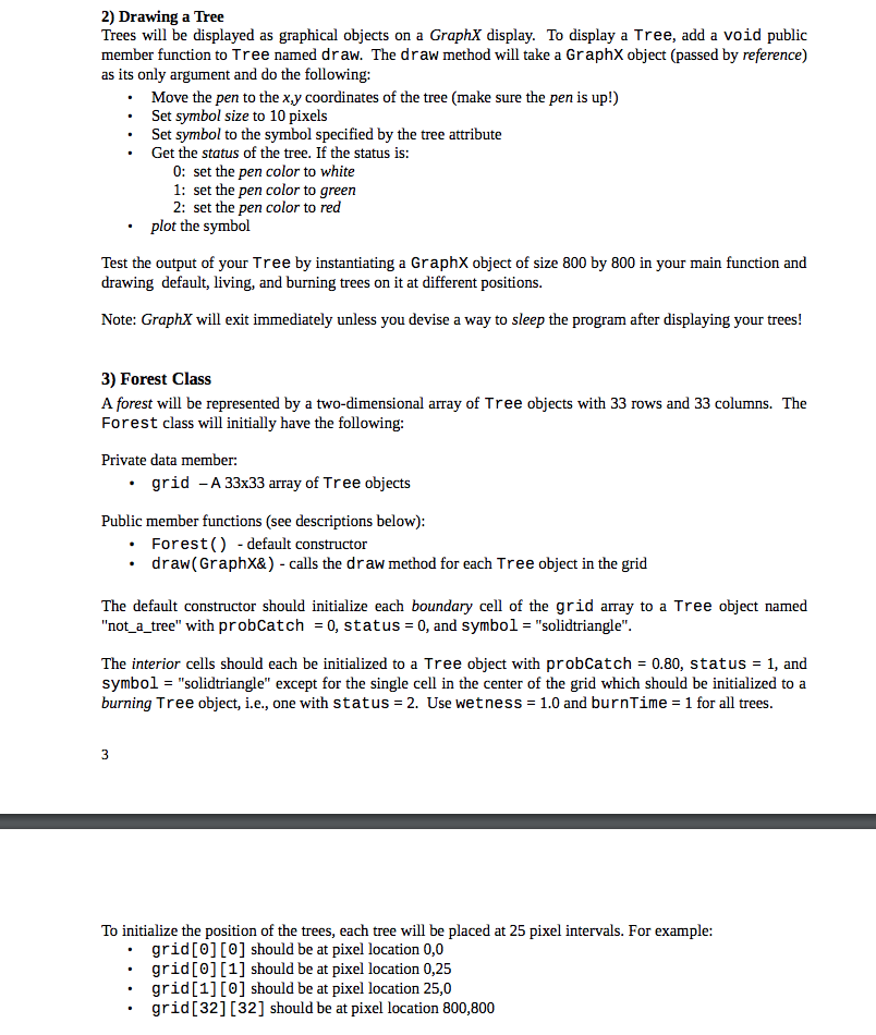2) Drawing a Tree Trees will be displayed as graphical objects