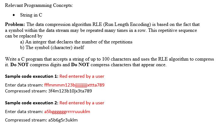 C programming. Please add helpful and/or relevant comments. Relevant Programming Concepts: String