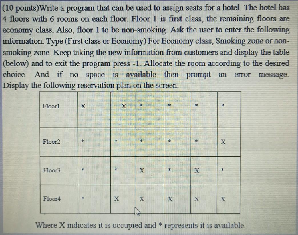 Write a C++ program. (10 points) Write a program that can