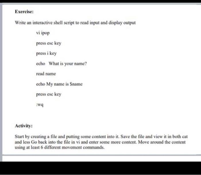 name: abeer I want a fast solution, please Exercise: Write an interactive