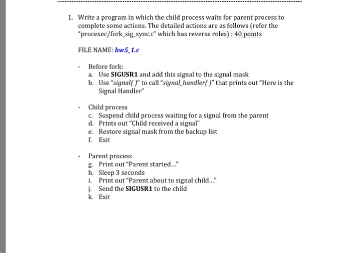  Compute this in C Write a program in which the child