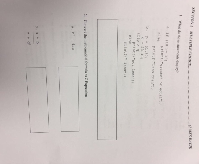  c++ What do these statements display? a. if (18 >= 18)