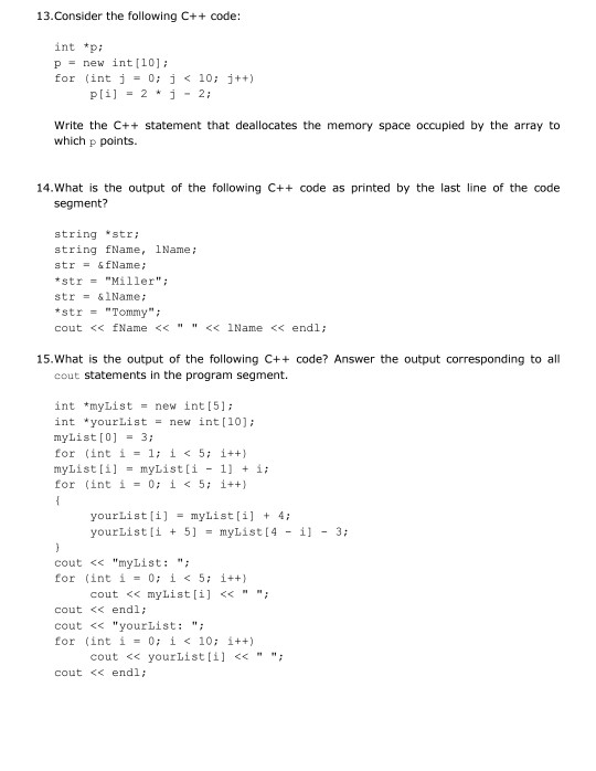 Hello can you help solve this problem? Thank you 13.Consider the following