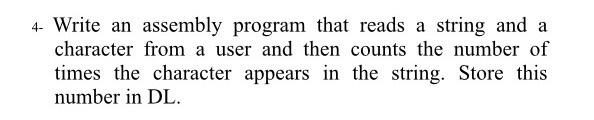 microprocessor 8086 4- Write an assembly program that reads a string and