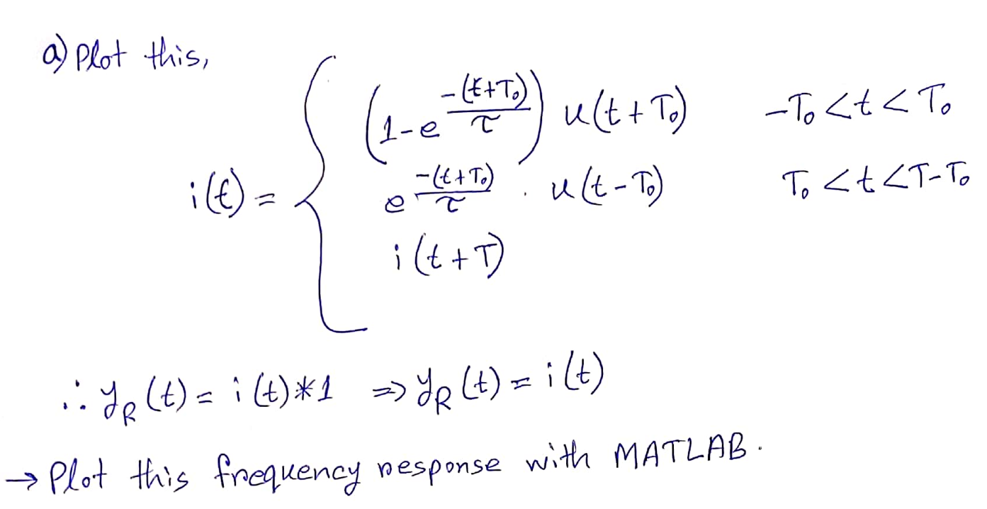  a) Plot this, + - (EXT.)) ult+To) (se -To >Y )=(!)