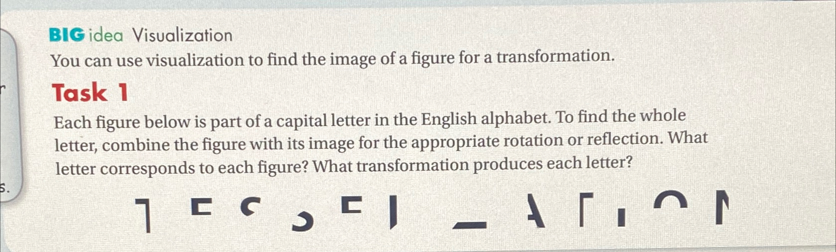 BIG idea Visualization You can use visualization to find the image