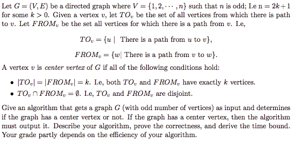  Let G = (V, E) be a directed graph where V