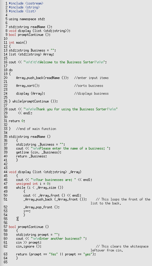  Directions for the C++ program: Allow the user to enter the