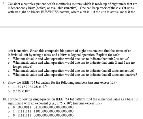  I need help with Computer Organization & Architecture, Show work plz.