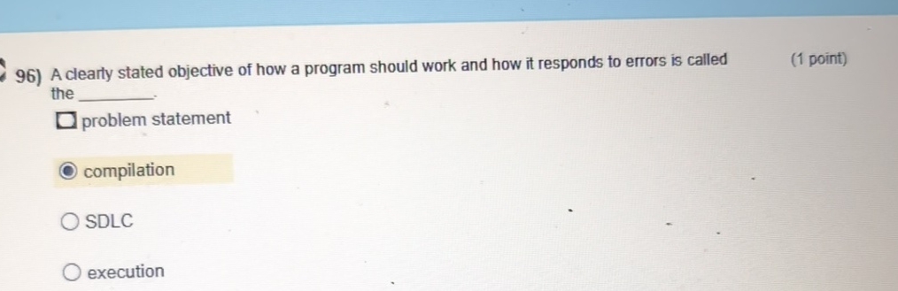  A clearly stated objective of how a program should work and