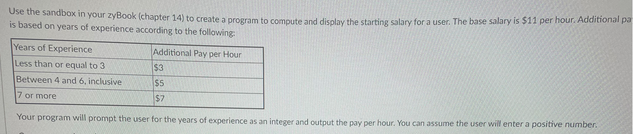 Java Use the sandbox in your zyBook (chapter 14 ) to create