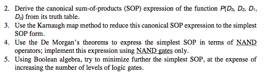 of N, while Dois the least significant bit (lsb). The output (P