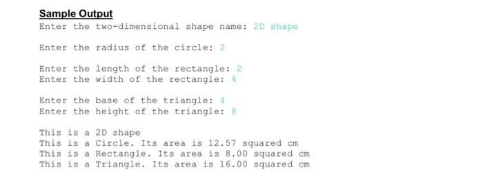 the superclass of the hierarchy. It has one instance variable shapeName (of