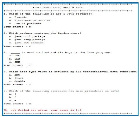 random questions, and the test result appears for him. *System components: *