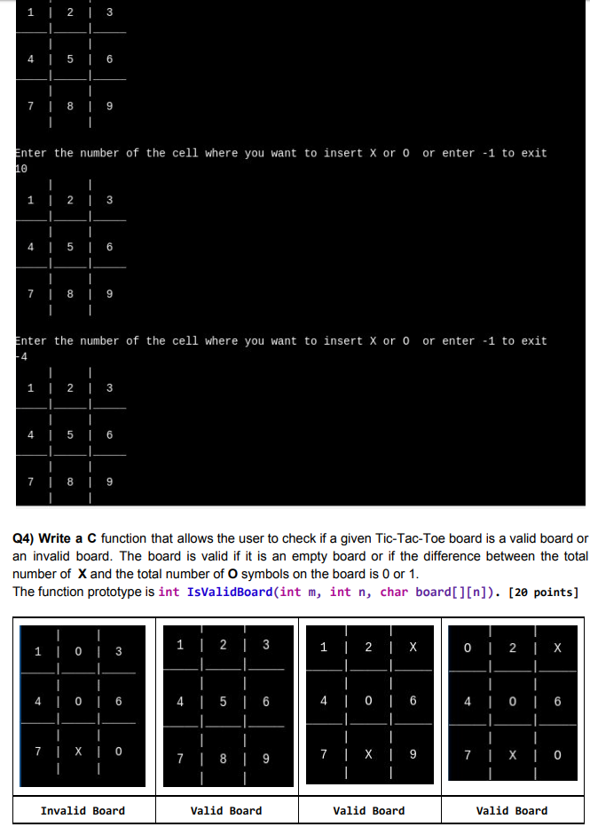 m, int n, char board[][n] int IsValidBoard(int m, int n, char board[][n]