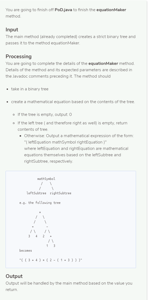  Sample Input: + ( * ( 7 ( null null )