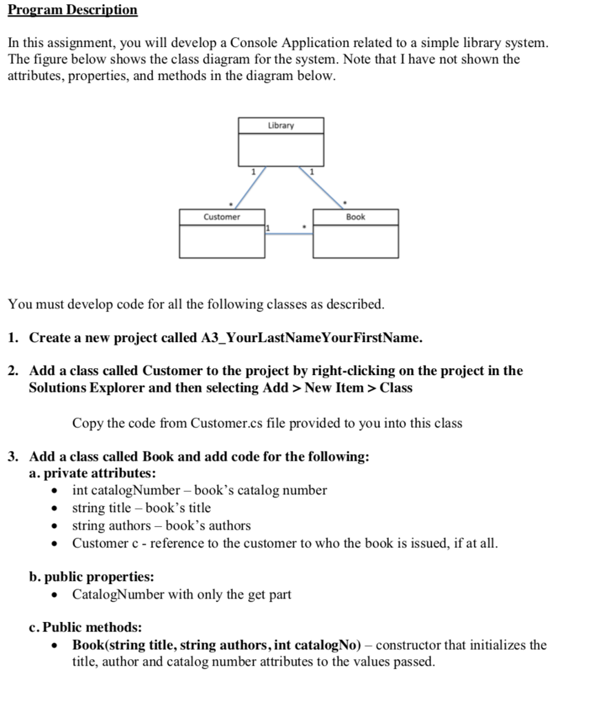  Customer Cs File code: Program.Cs file attached Program Description In this