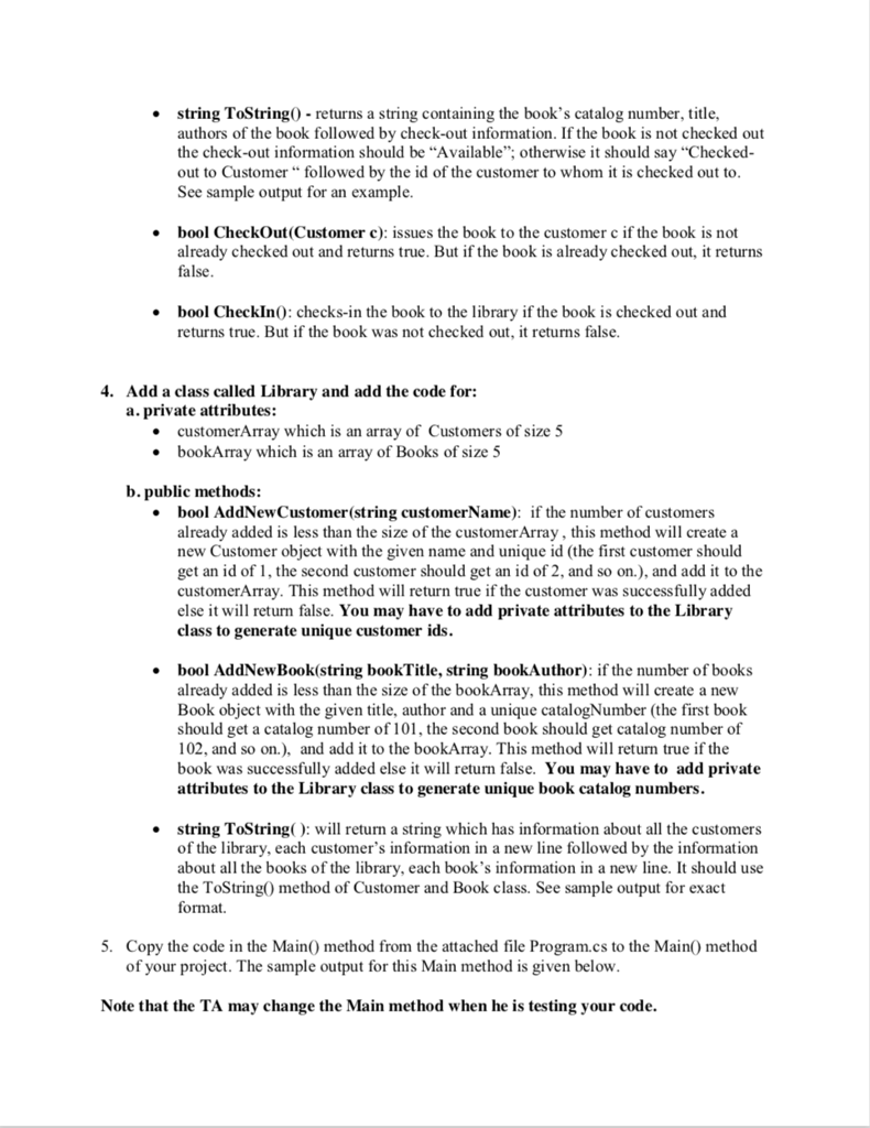 assignment, you will develop a Console Application related to a simple library