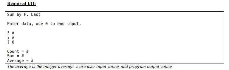 1. Enter and modify the sum.s program to also compute and output